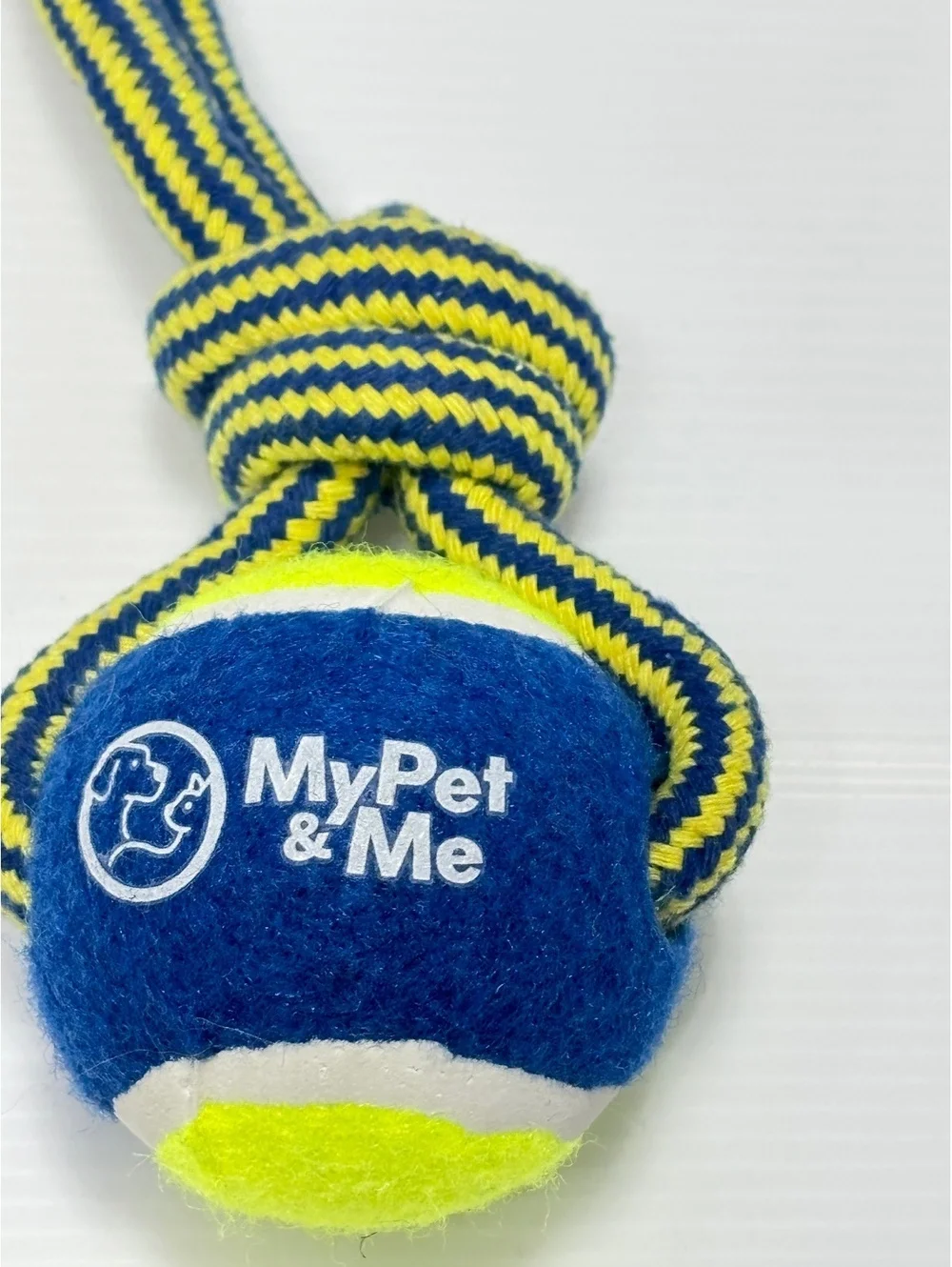 MyPet & Me Tennis Ball Rope Dog Toy – Durable Polyester and Rubber, Fun Tug and